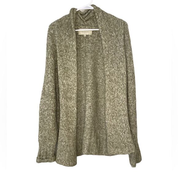 Angel of the North Womens Green/White Dolman Sleeve Open Cardigan Sweater - Picture 3 of 8